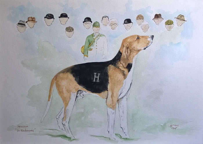 Imposteur, chien de l'Equipage de la Hardouinais par Jean-Pierre Boitard - Société de Vènerie